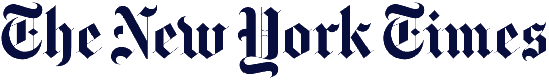 The New York Times logo in dark blue, featuring stylized text.